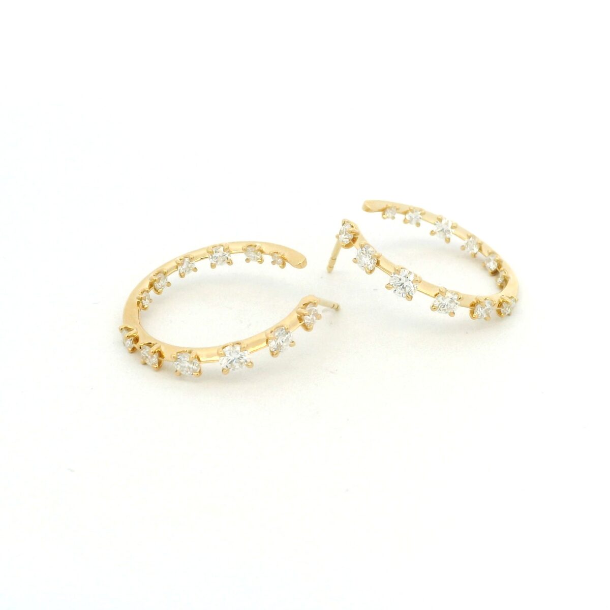 18 Karat Yellow Gold Starry Night Hoops