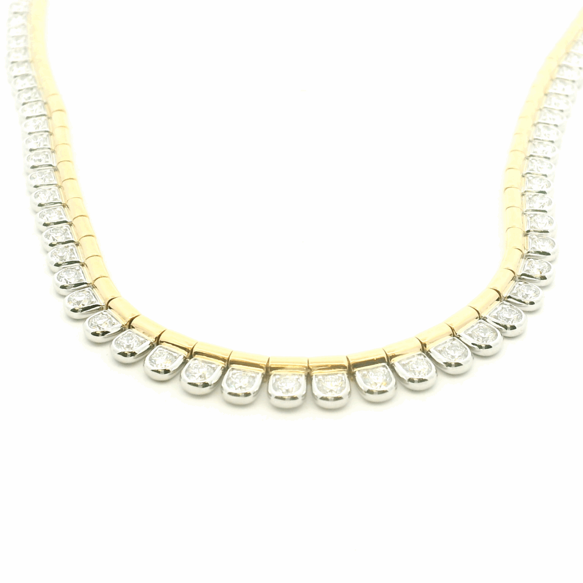 18 Karat Yellow and White Gold "Sirena" Diamond Necklace