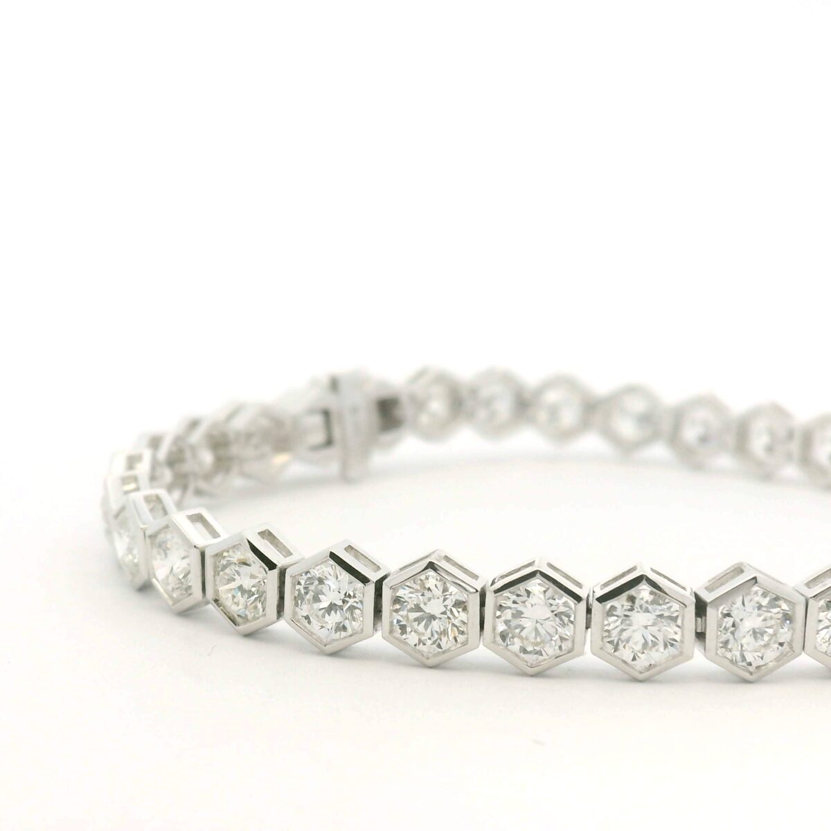 White Gold and Diamond Line Bracelet
