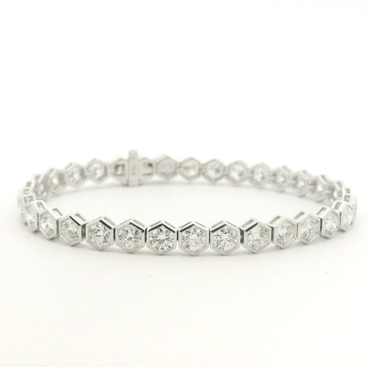 White Gold and Diamond Line Bracelet