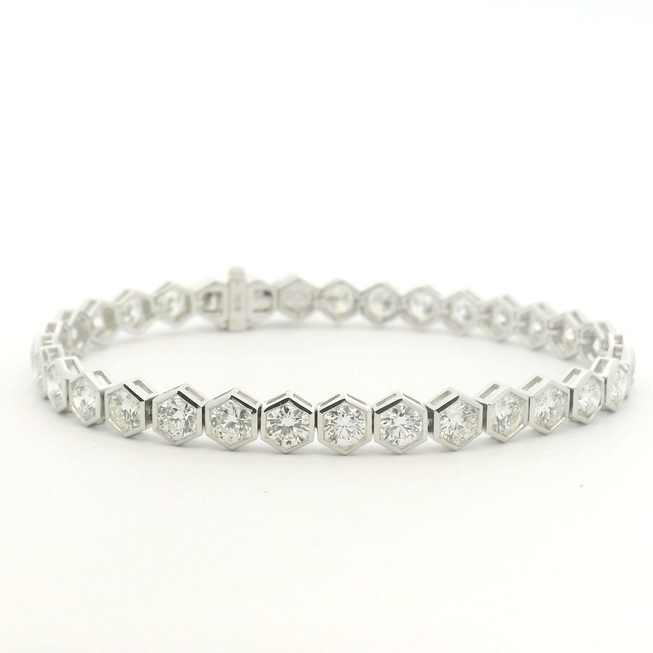 White Gold and Diamond Line Bracelet
