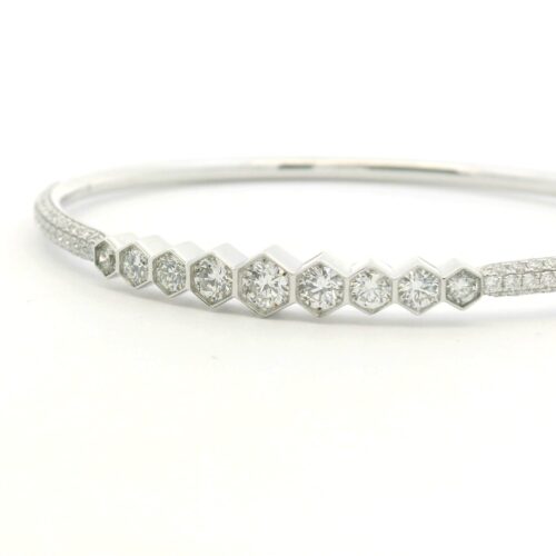 Hex Hinged Bangle Bracelet