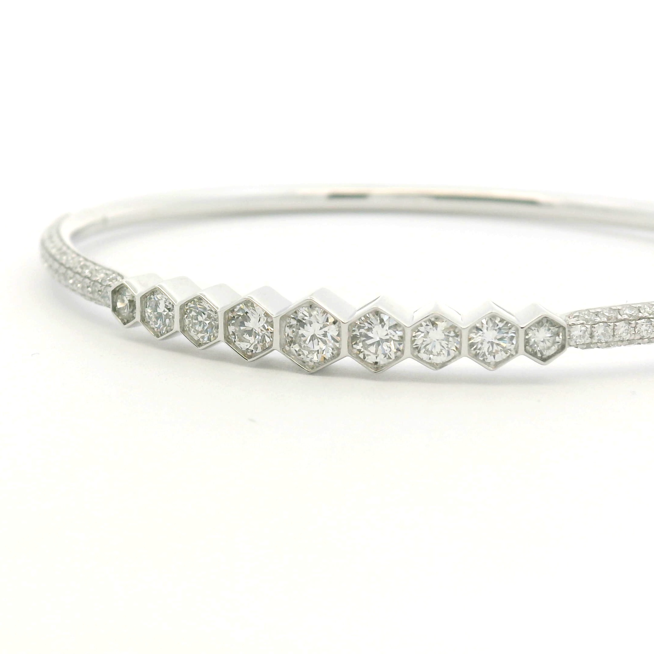 Hex Hinged Bangle Bracelet