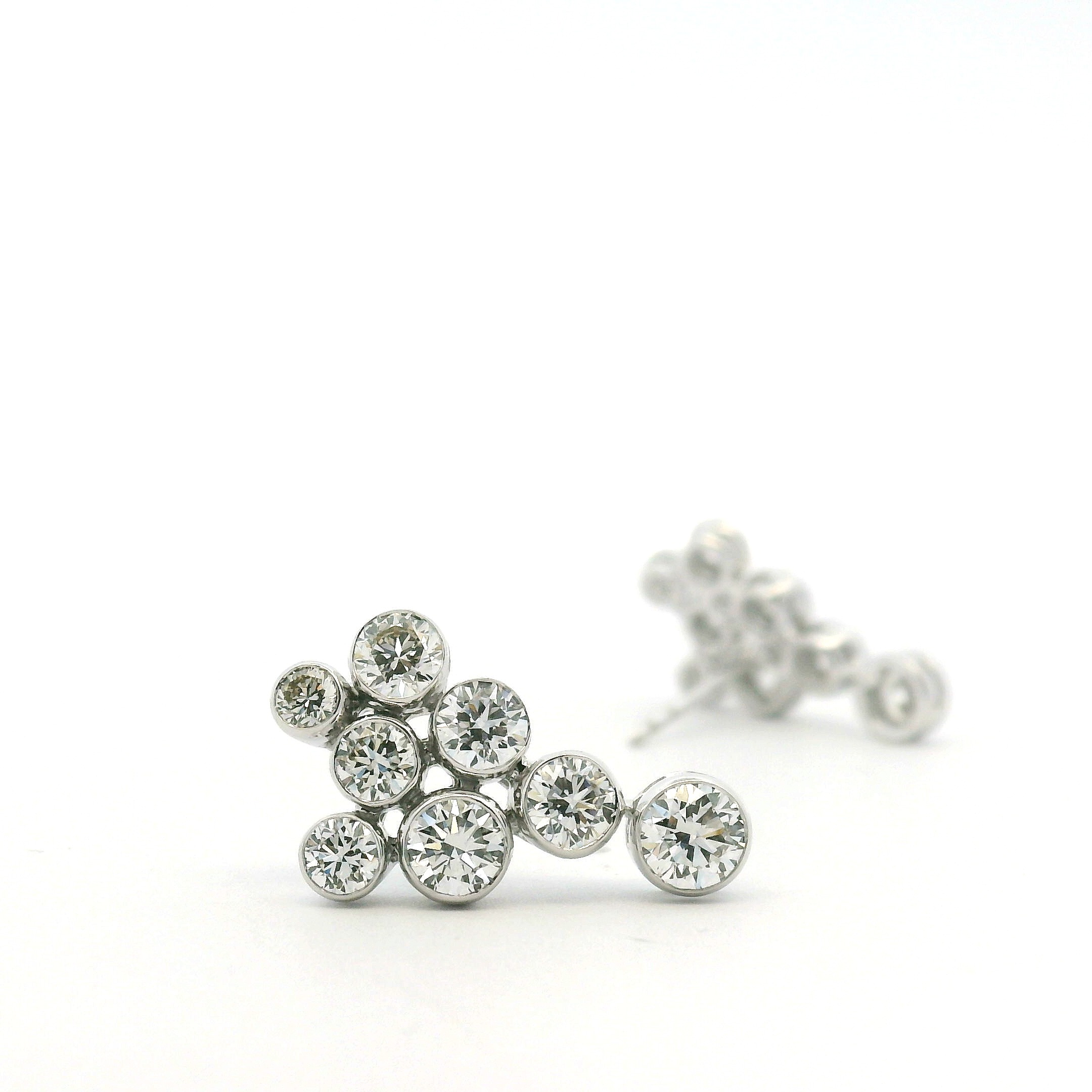 White Gold and Diamond Dew Drop Earrings
