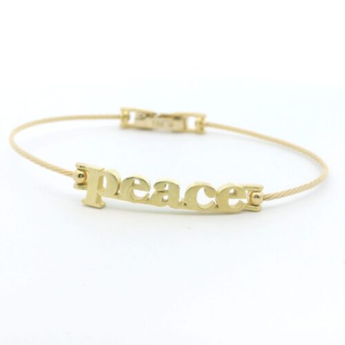 Peace Gold Wire Bracelet