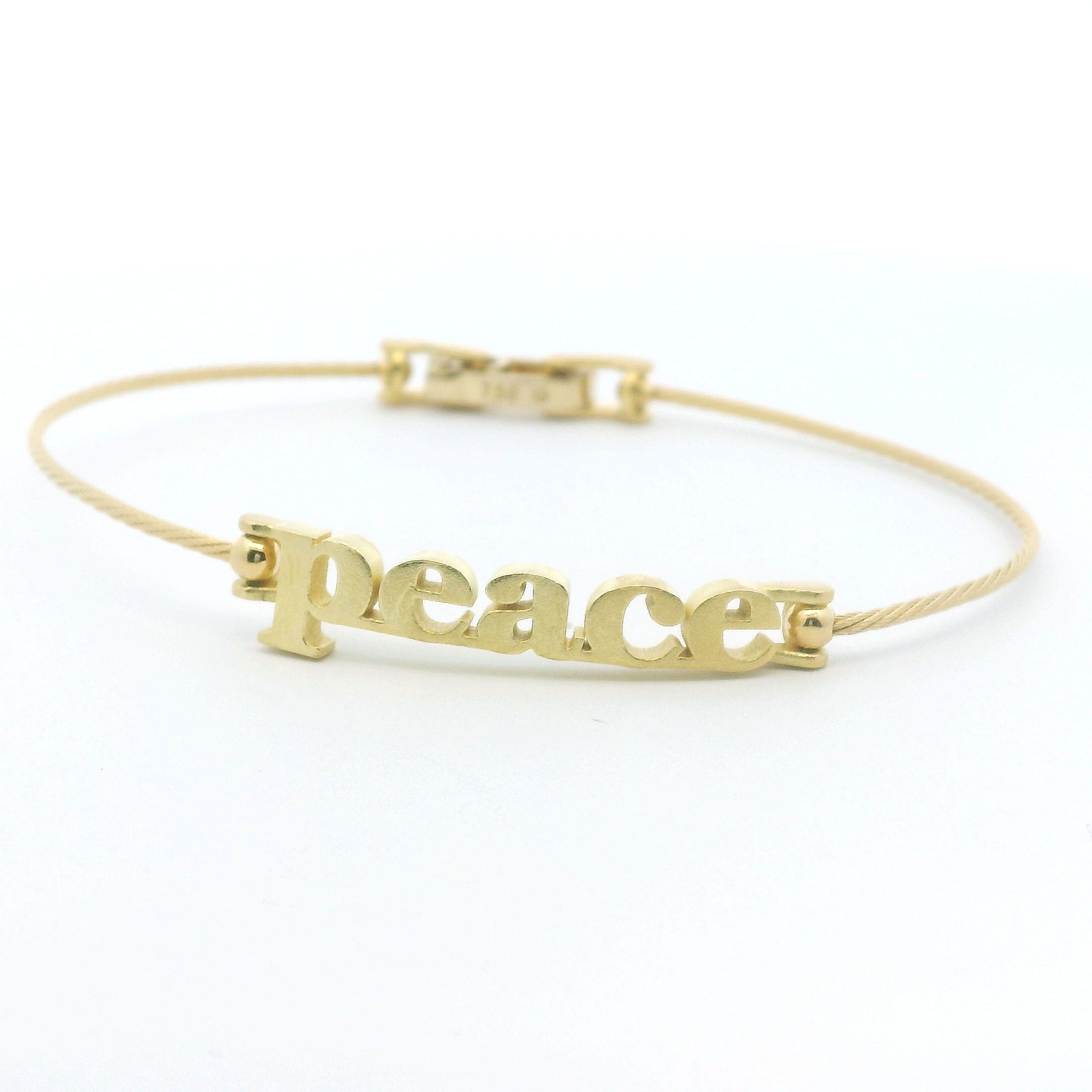 Peace Gold Wire Bracelet