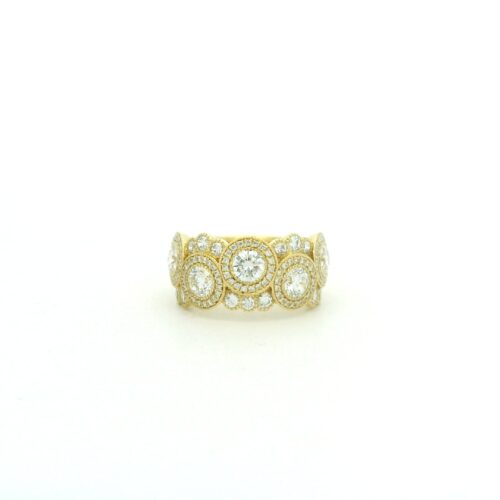 18 Karat Yellow Gold and Diamond "Bubble" Ring