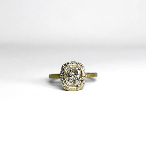 1.5 Cushion Cut Bezel Set Diamond Ring