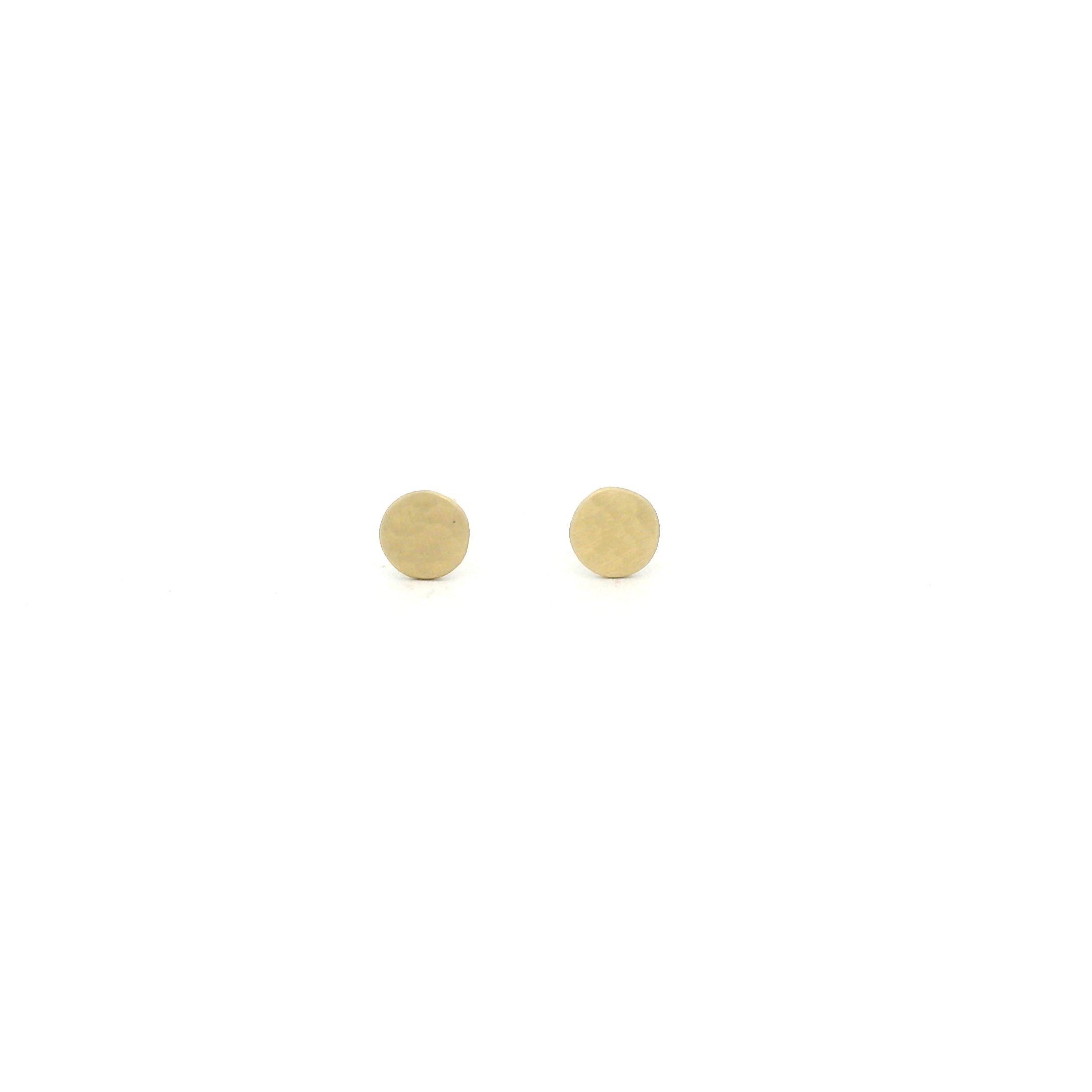 18 karat Yellow Gold Small  Disc Earrings