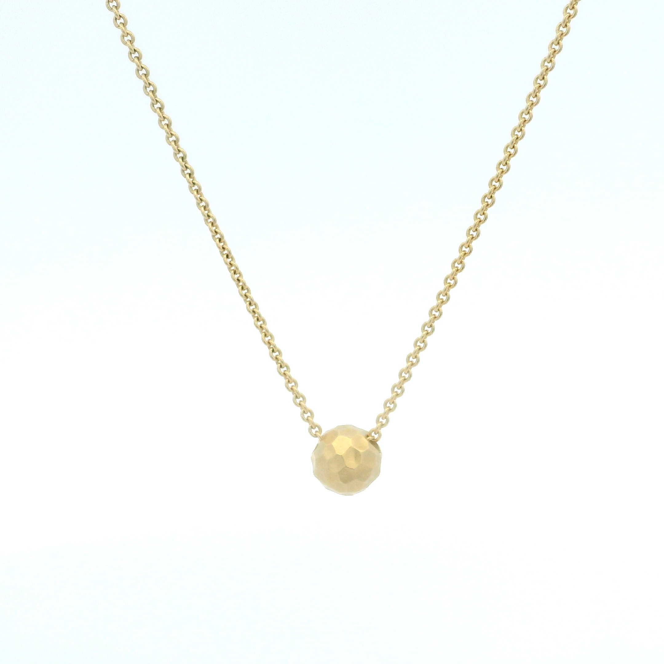 18 karat Yellow Gold Hammered Sphere Pendant