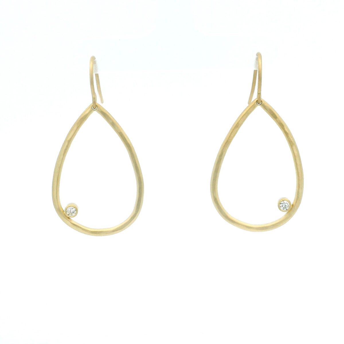 Yellow Gold and Diamond Pear Earrings