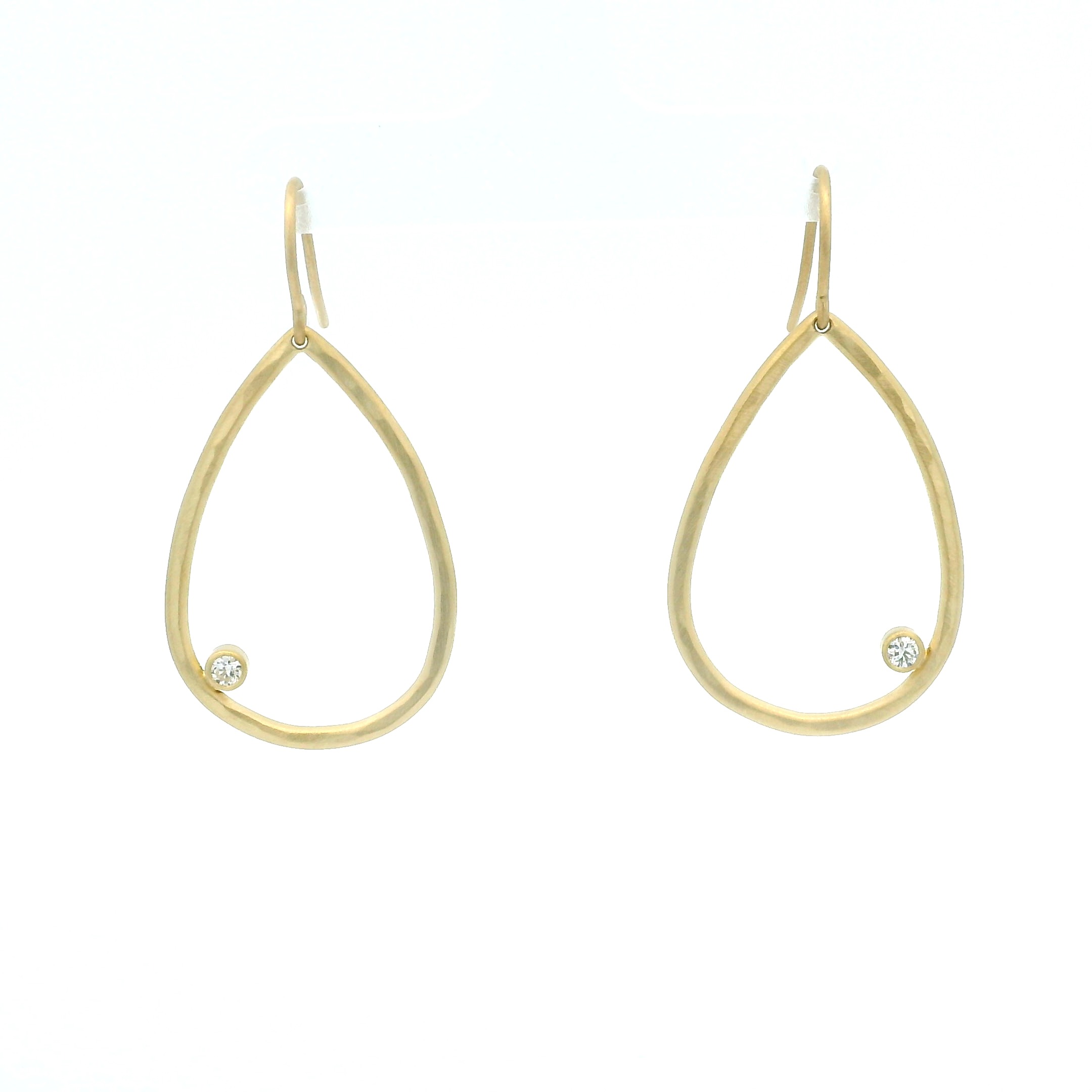 Yellow Gold and Diamond Pear Earrings