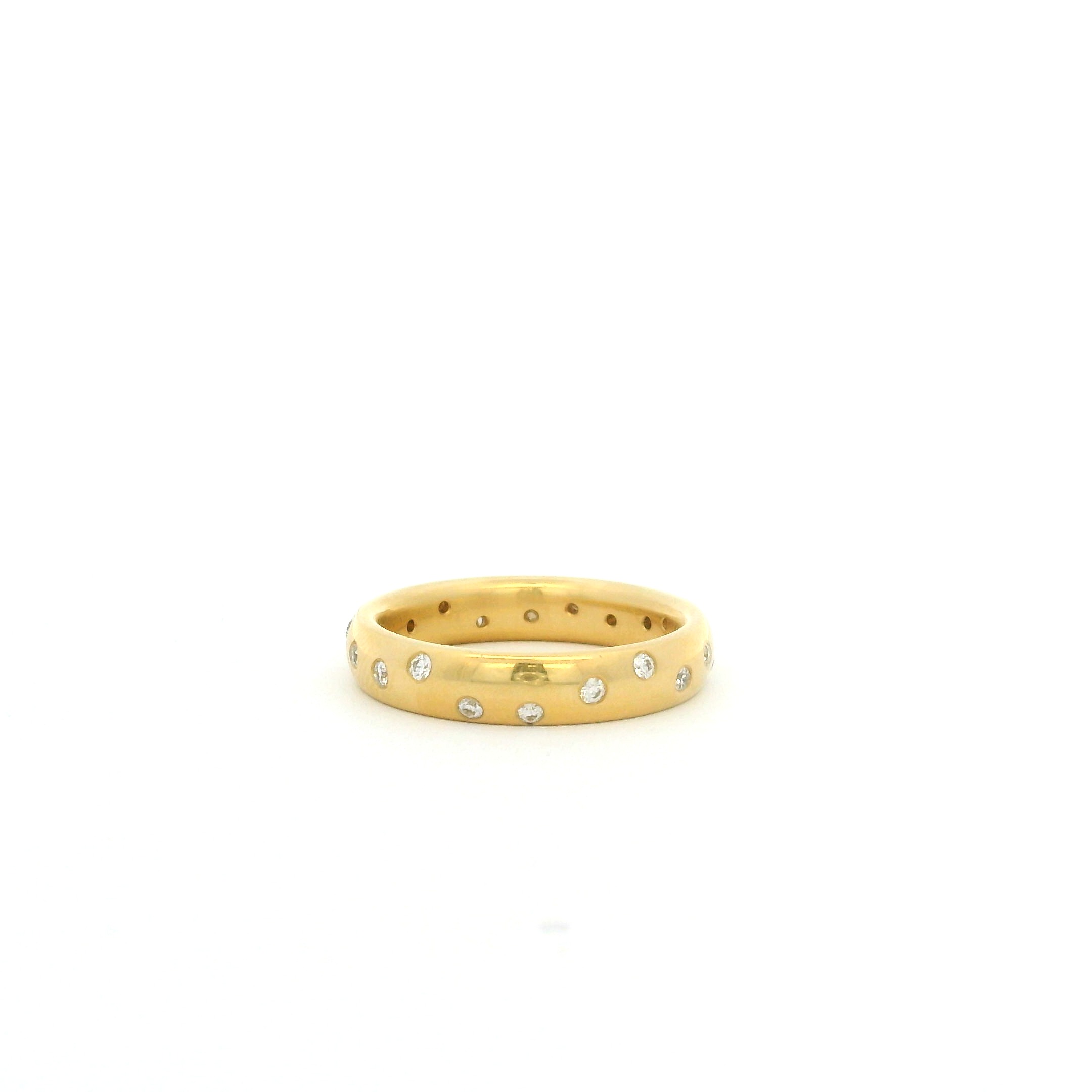 Yellow Gold and Diamond 4mm Band