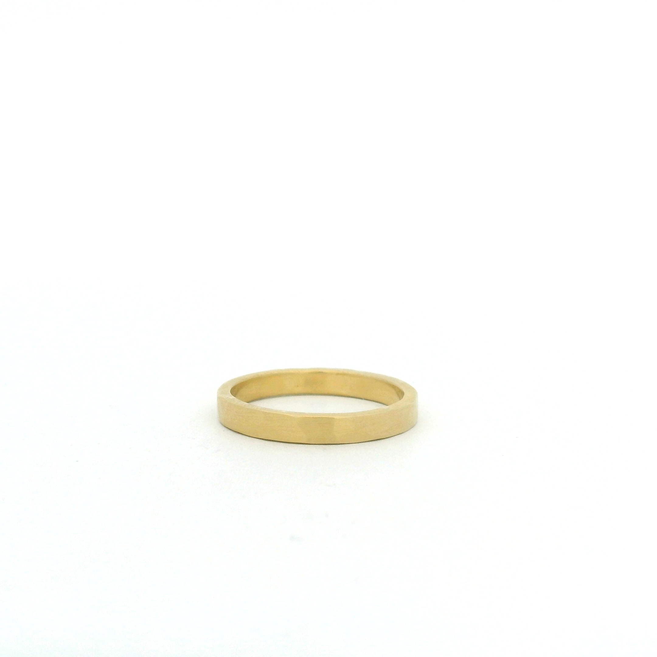 Yellow Gold Thin Hammered Band