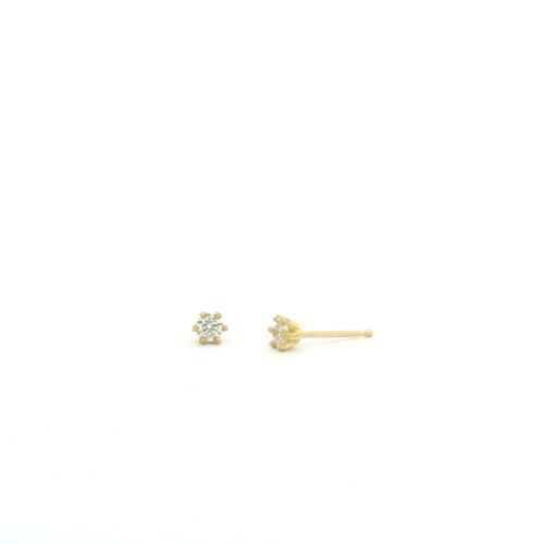 18 karat Yellow Gold and Diamond Stud Earrings, 0.20 ct