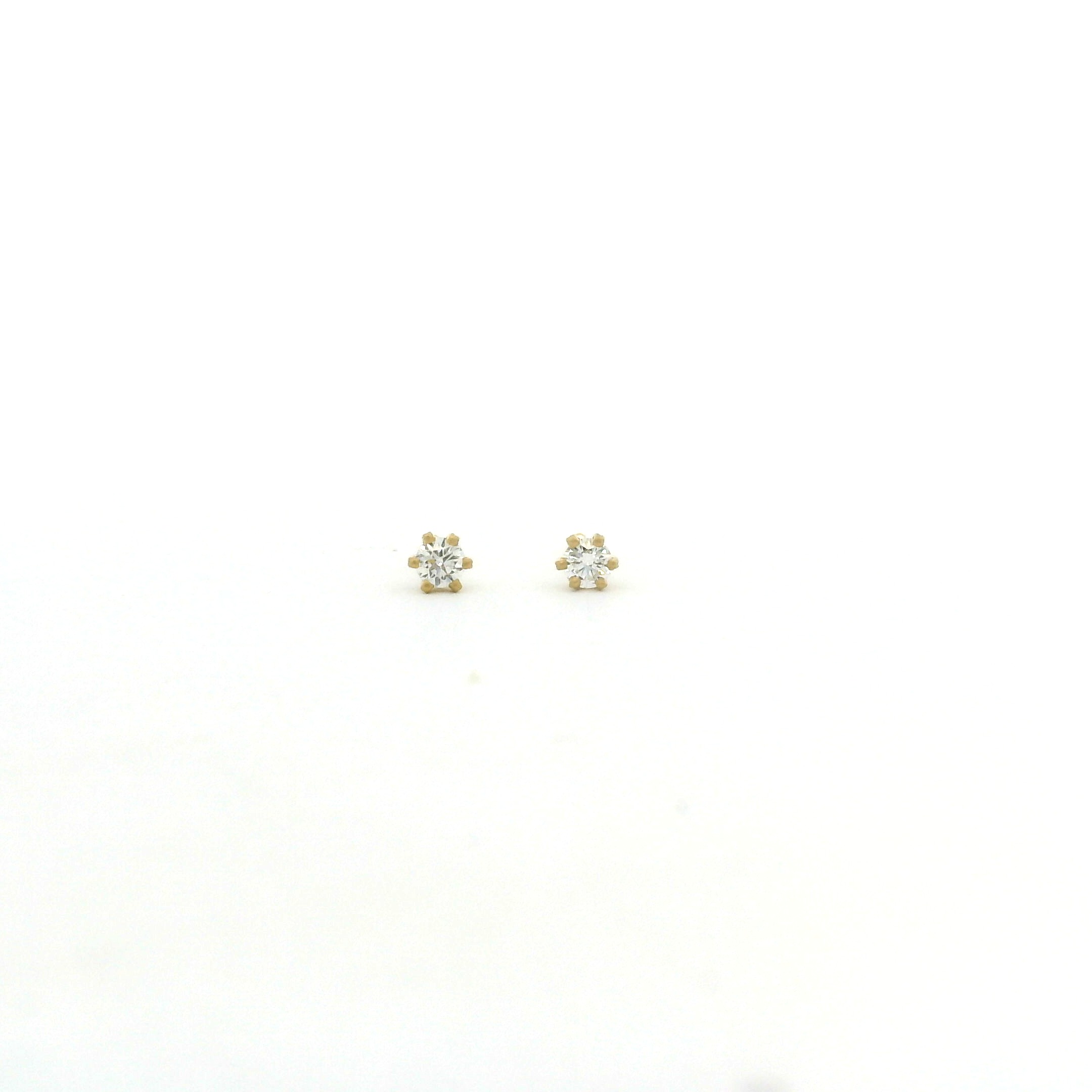 18 karat Yellow Gold and Diamond Stud Earrings, 0.14 ct