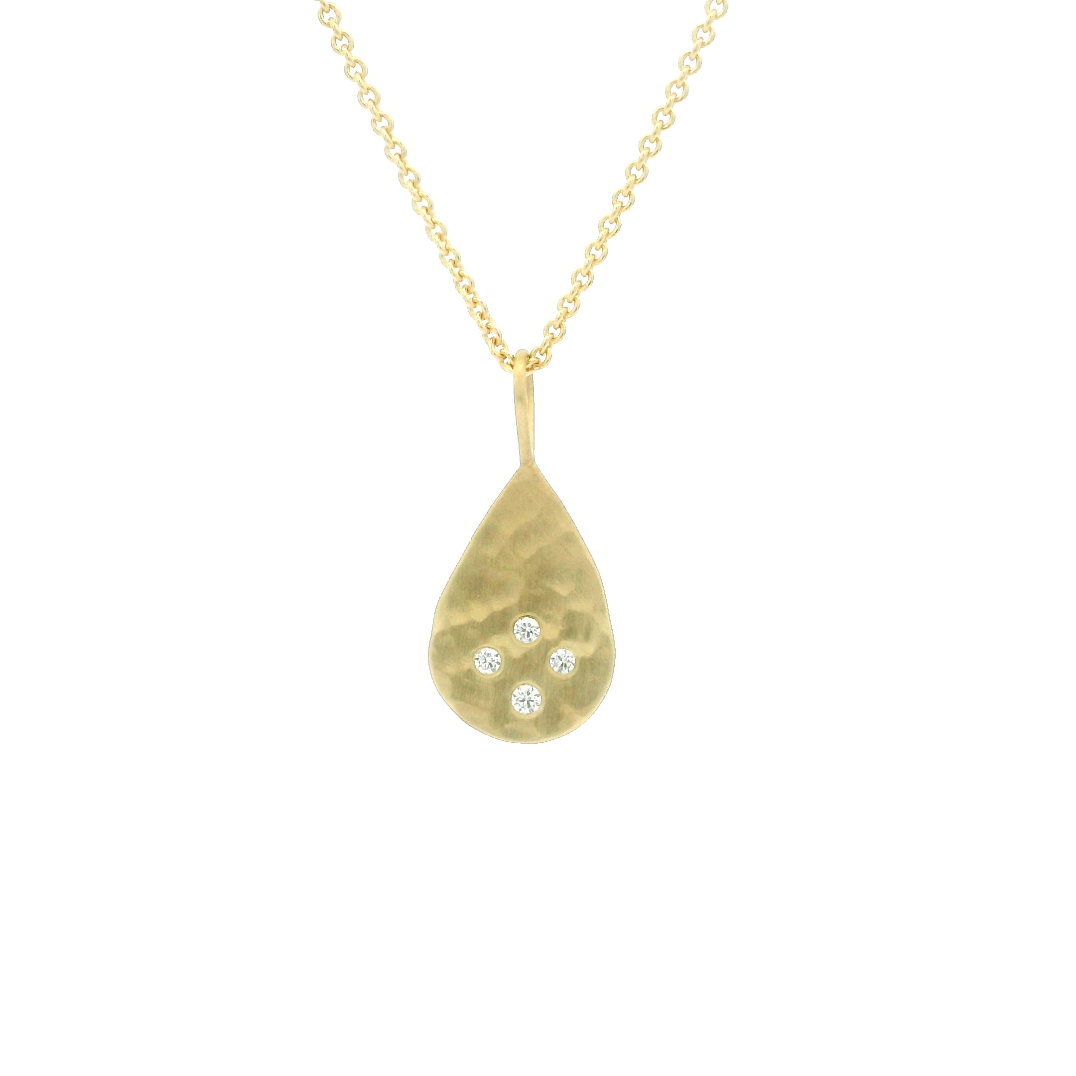 Yellow Gold and Diamond Pear Pendant