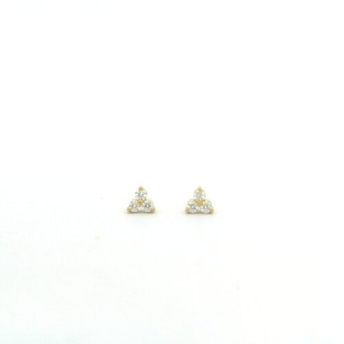 18 karat Yellow Gold and Diamond Triple Stud Earring, Large