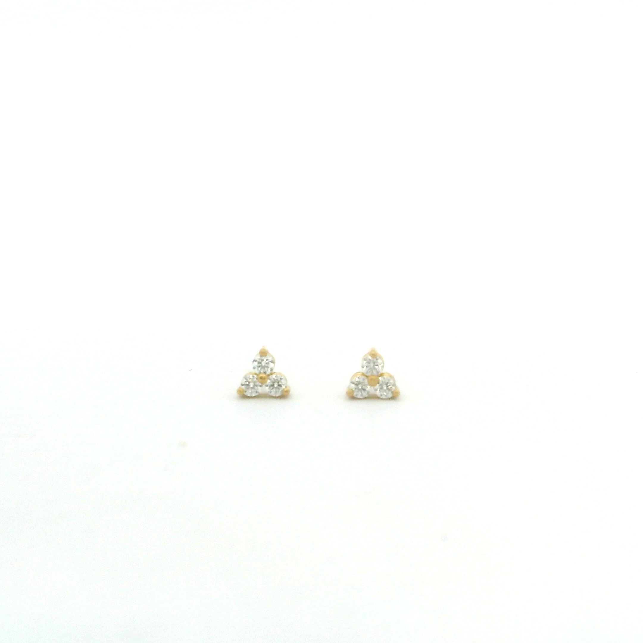 18 karat Yellow Gold and Diamond Triple Stud Earring, Large