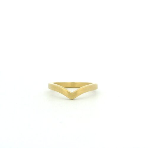 18 karat Yellow Gold Satin V Band