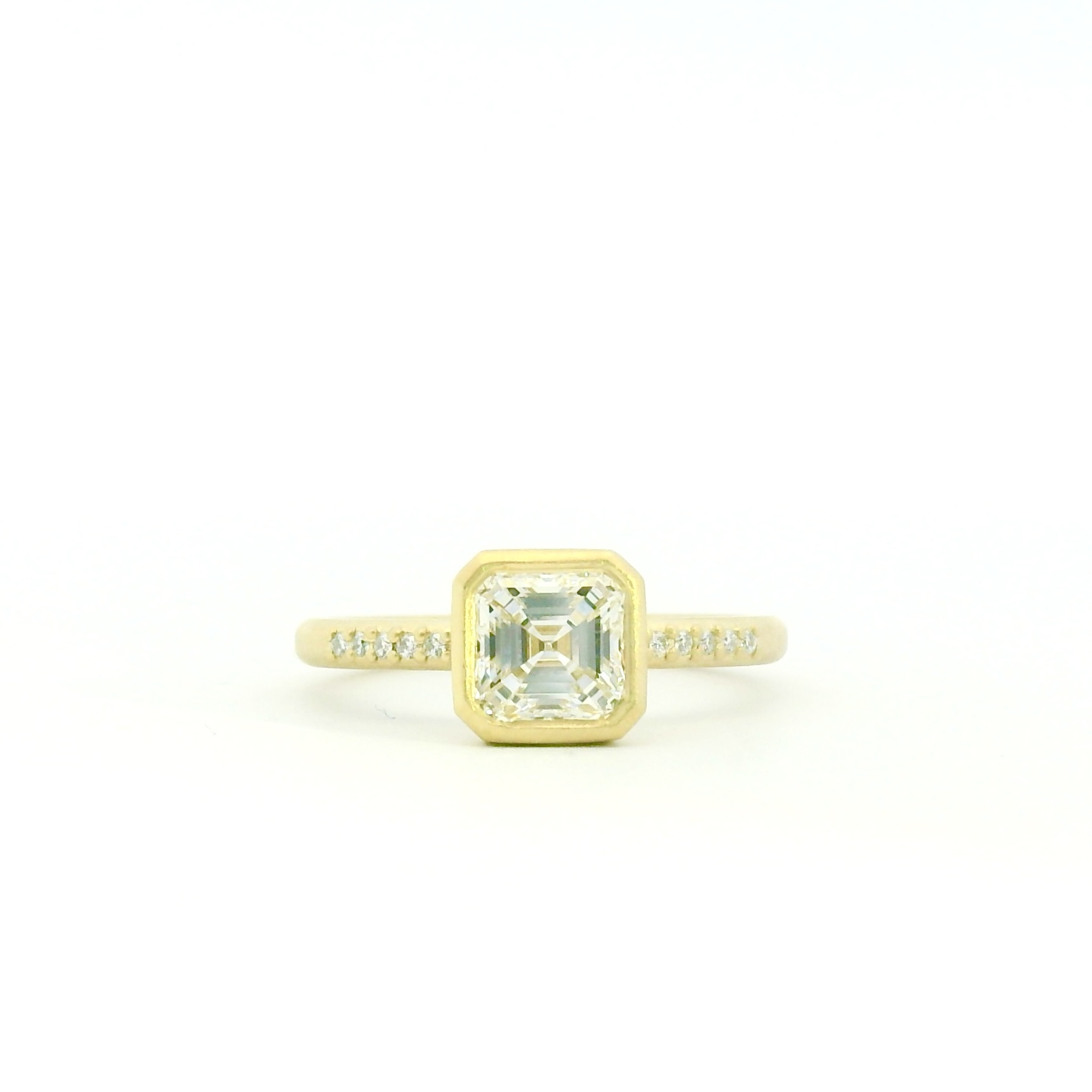 Yellow Gold Asscher Cut Diamond Ring