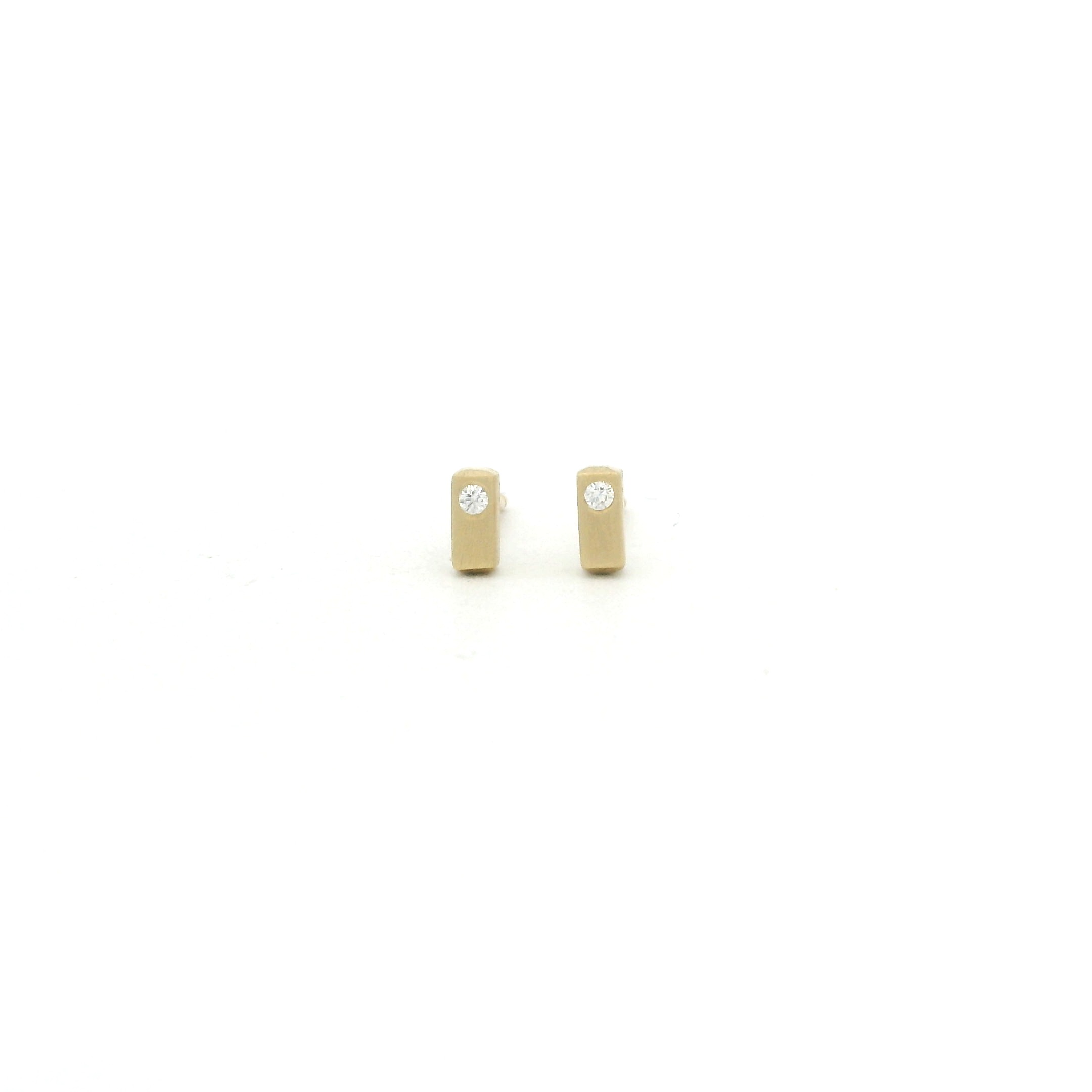 Yellow Gold Tiny Sticks with Diamonds
