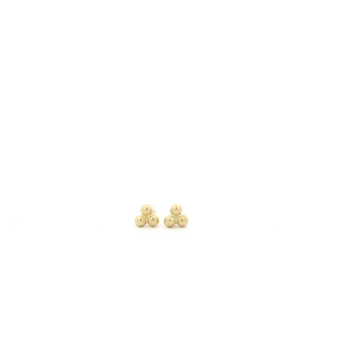 18 Karat Yellow Gold Medium Trio Stud Earrings