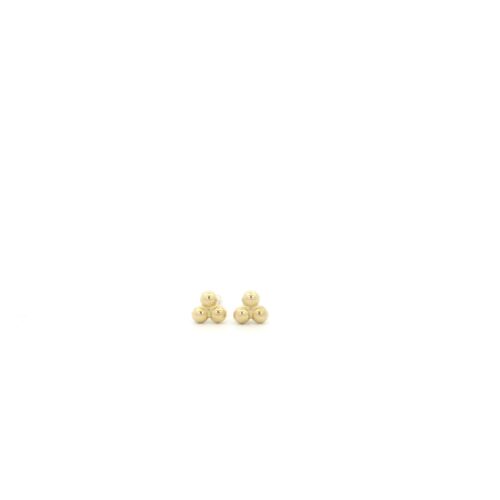18 Karat Yellow Gold Medium Trio Stud Earrings