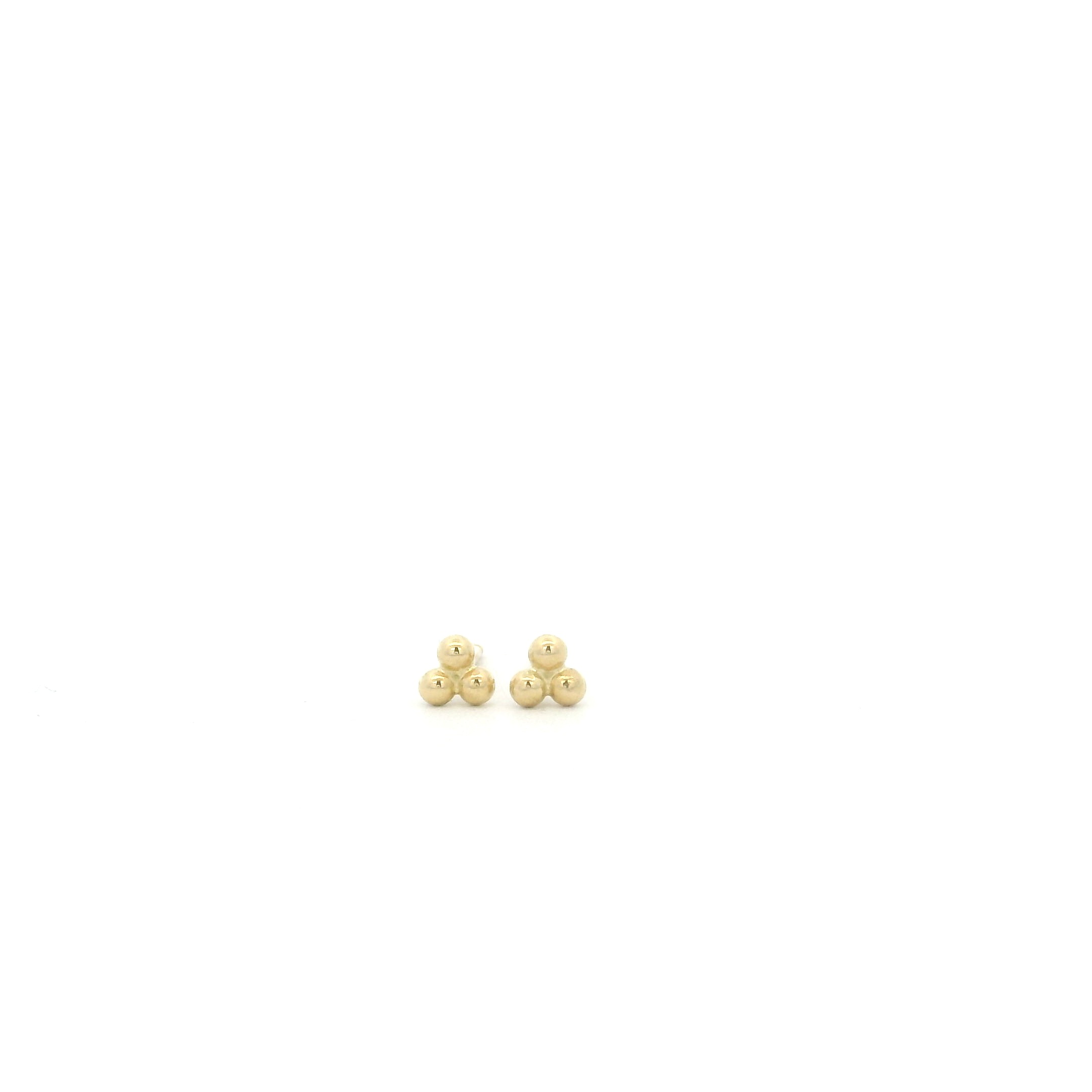 18 Karat Yellow Gold Medium Trio Stud Earrings
