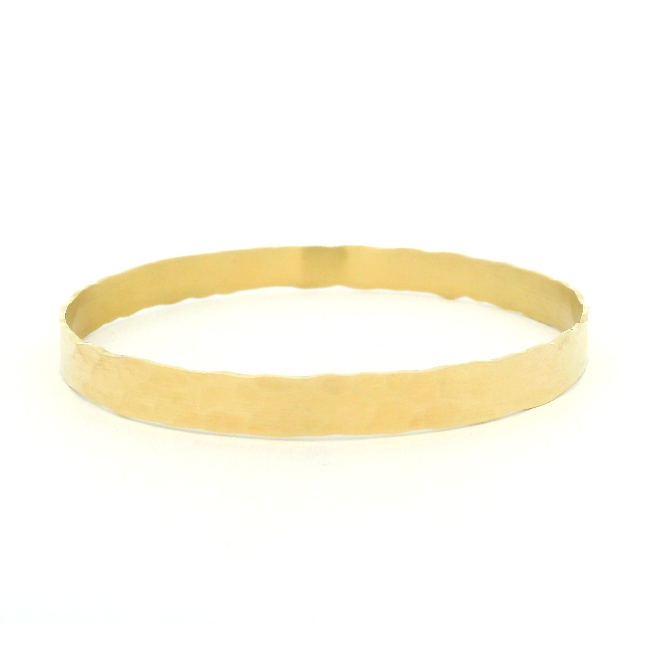 Yellow Gold Hammered Bangle