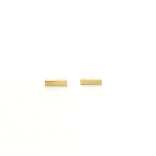 18 Karat Yellow Gold Large Bar Studs