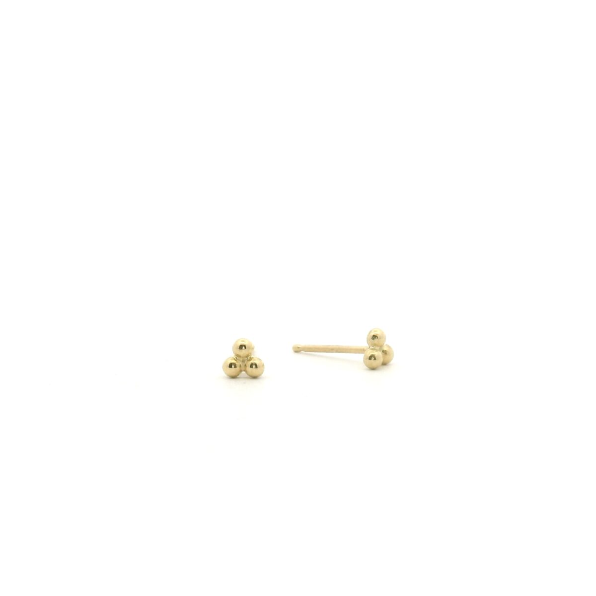 18 Karat Yellow Gold Medium Trio Stud Earrings