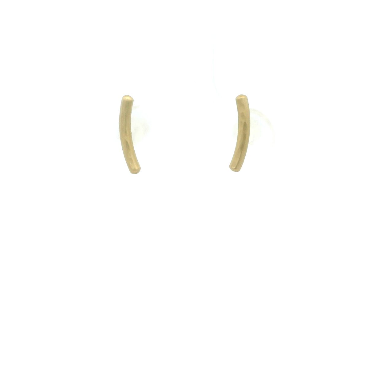 18 karat Yellow Gold Curved Bar Earrings
