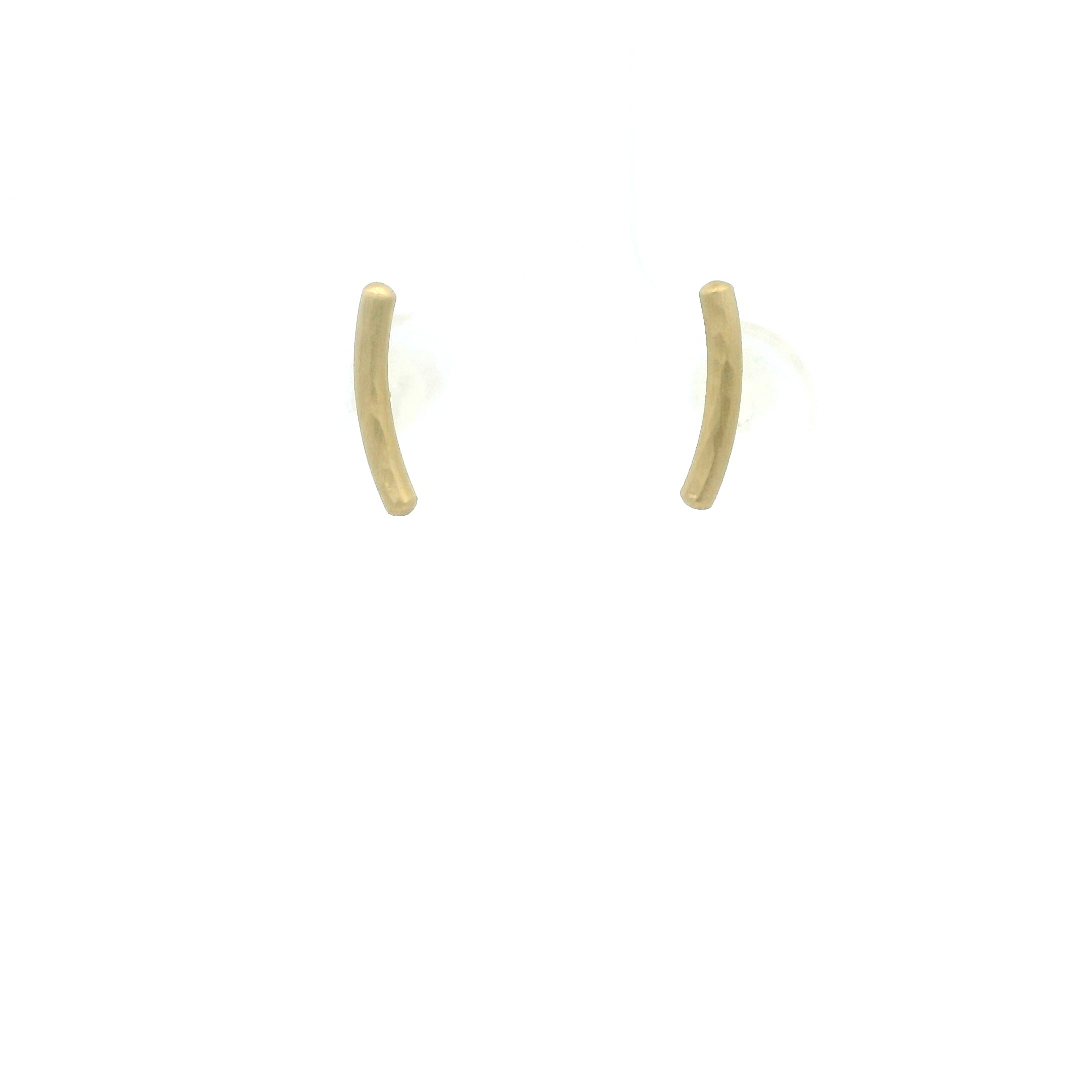 18 karat Yellow Gold Curved Bar Earrings