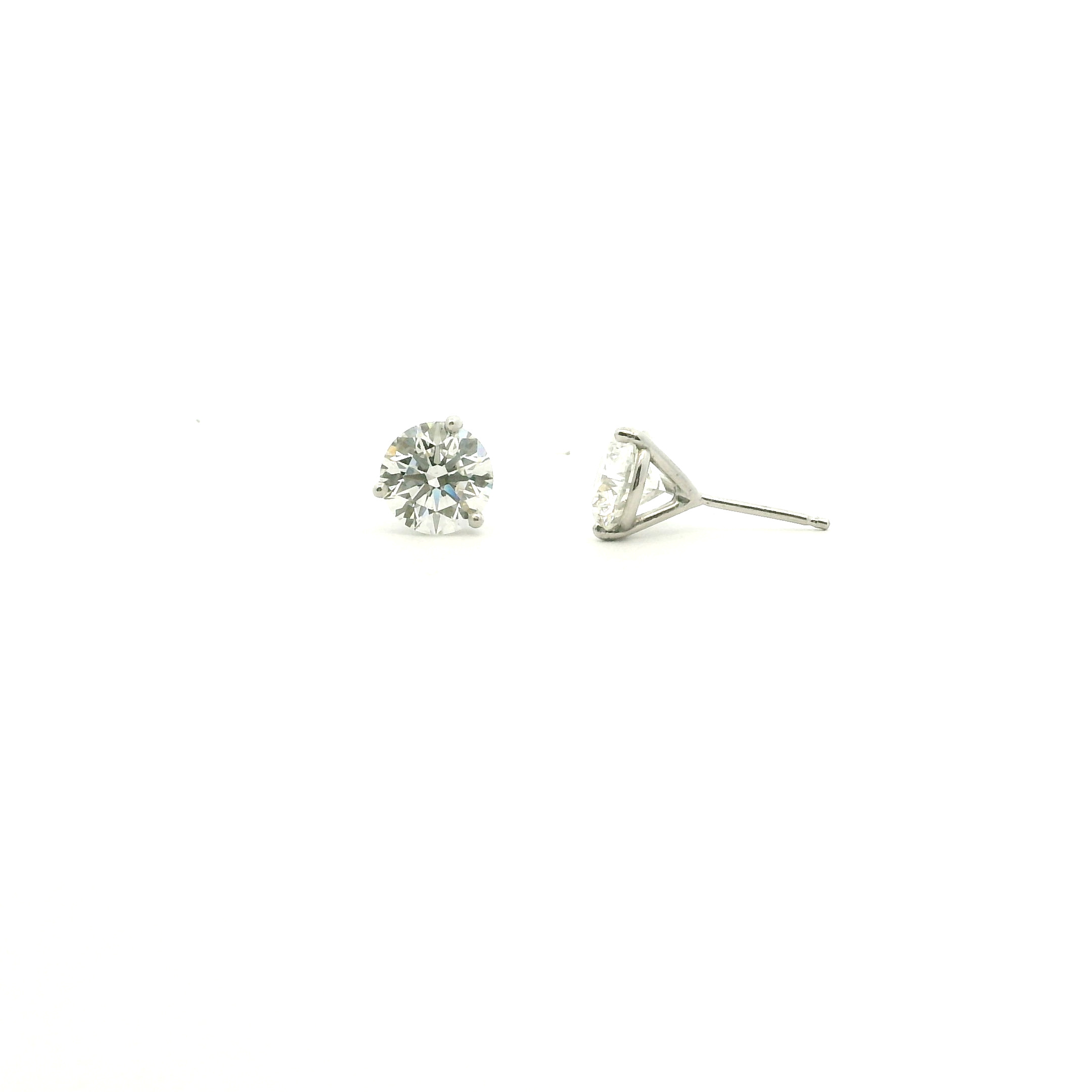 Platinum and 3.03 CT Diamond Studs