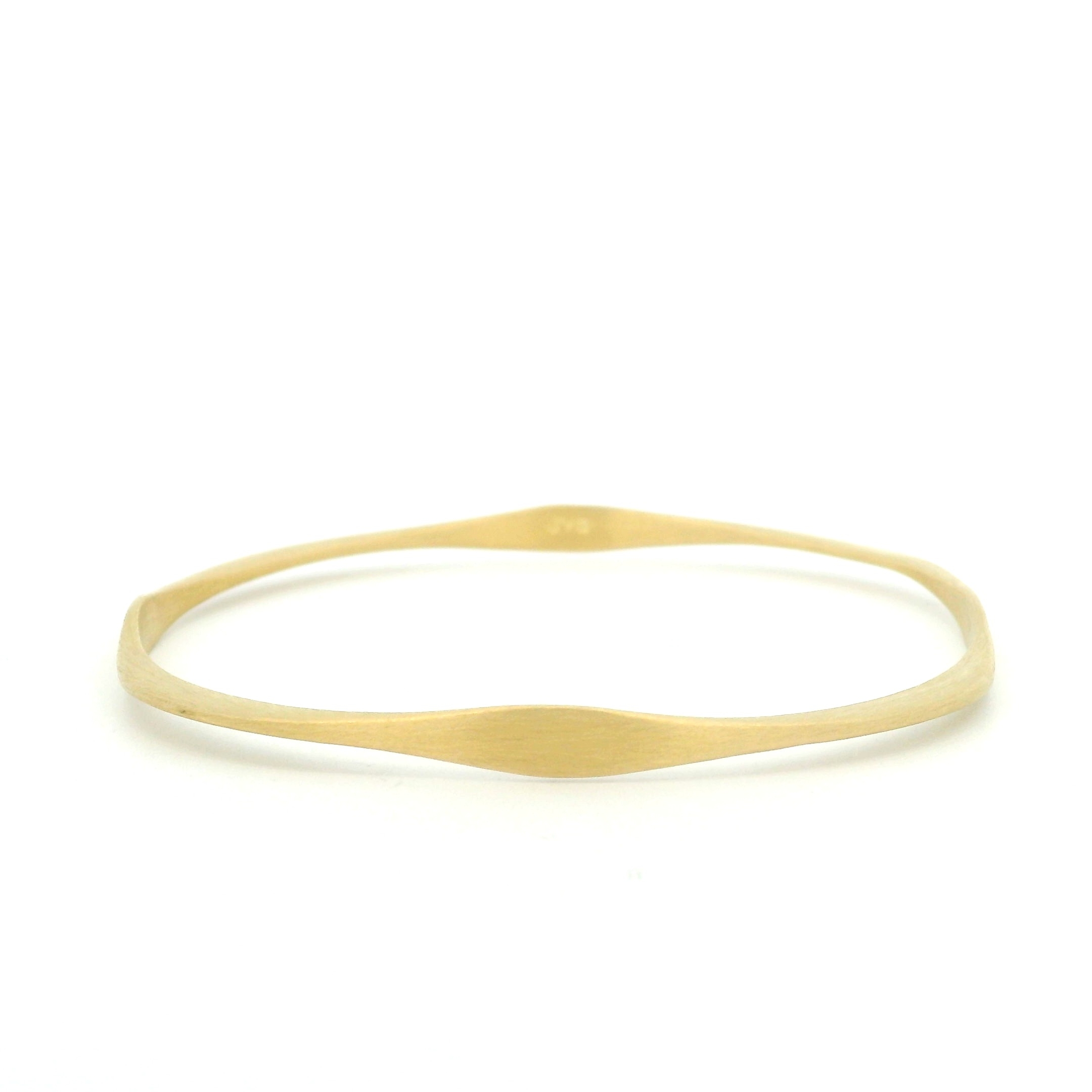 Yellow Gold Four Sided Bangle Bracelet