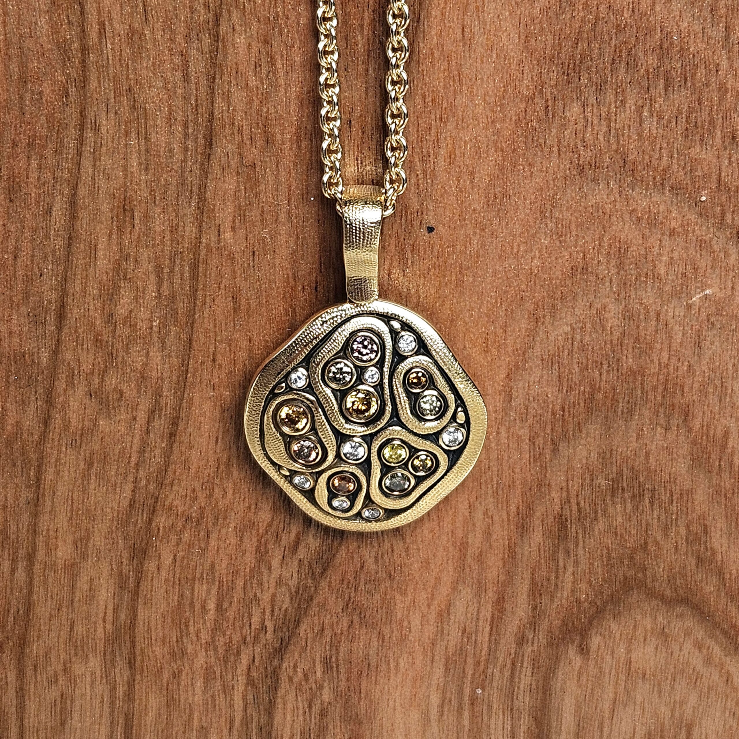 18K and Diamond "Swirling Water" Pendant