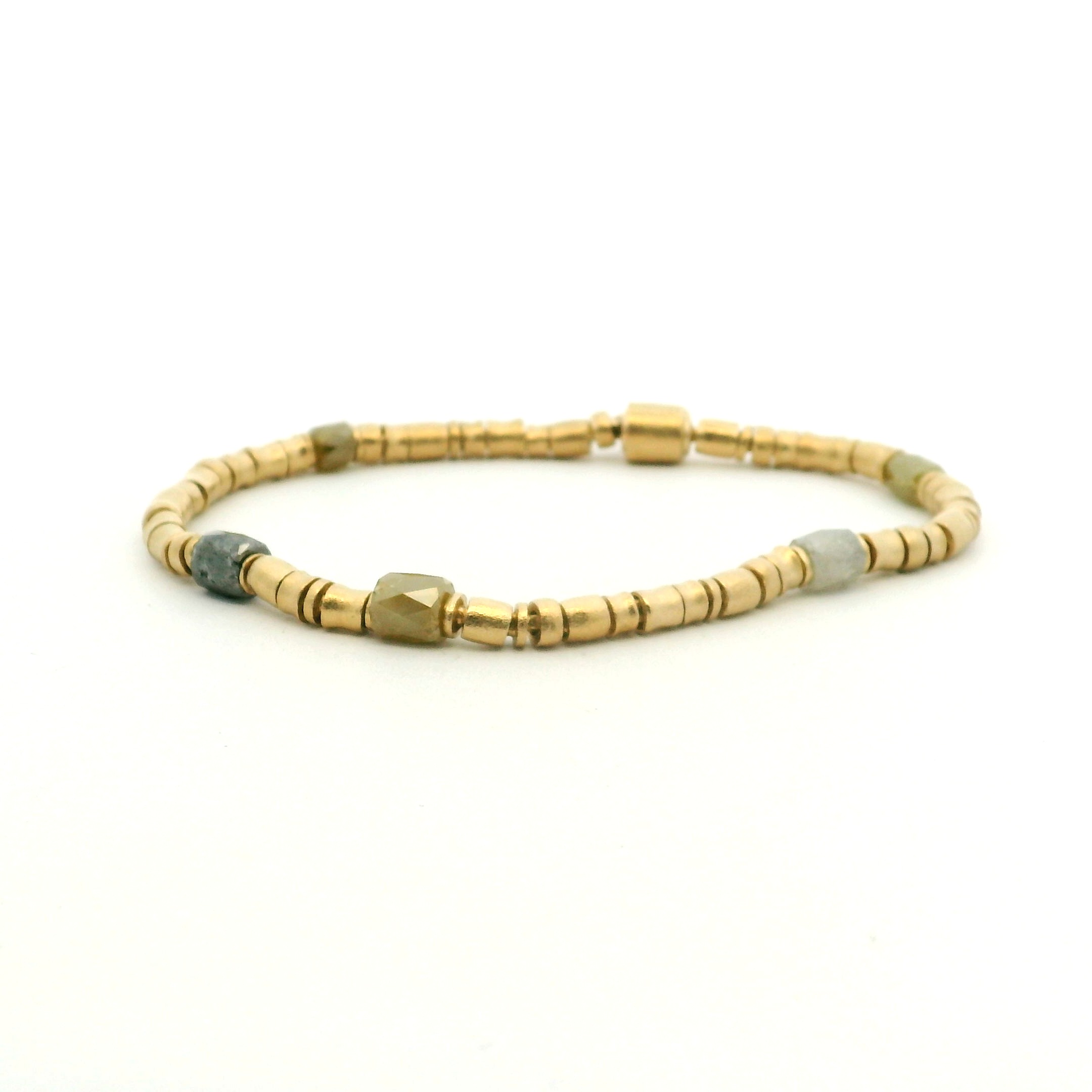 Yellow gold and Natural Colored Diamond Bracelet