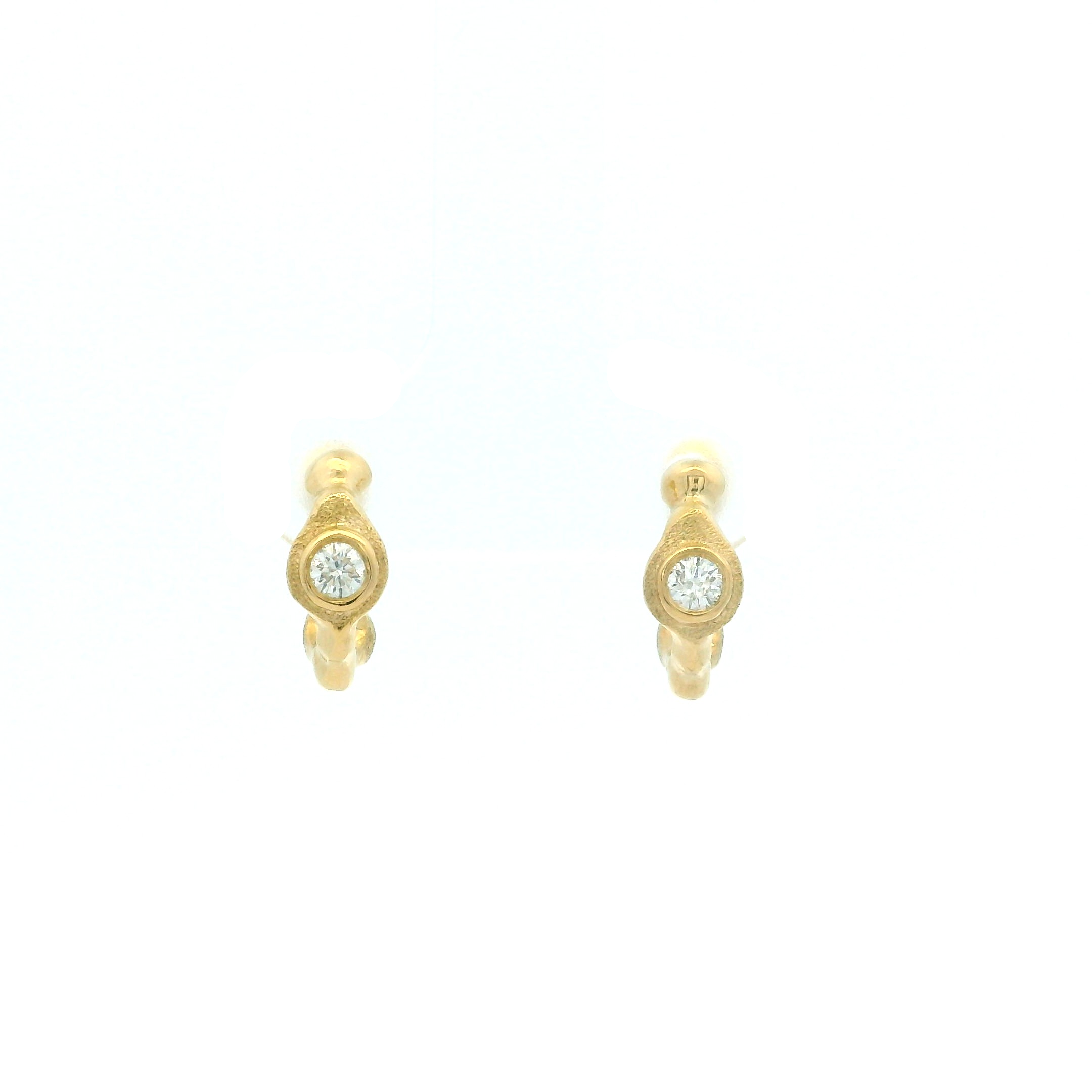 Yellow Gold and Diamond Earrings
