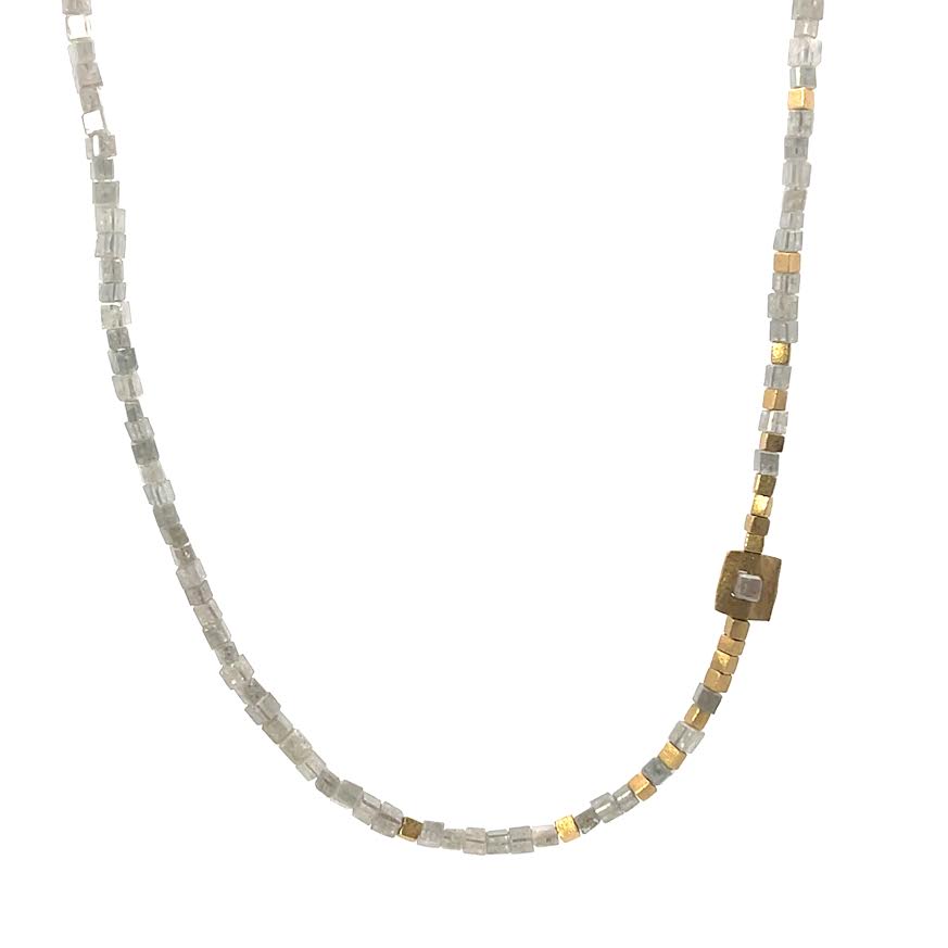 18 karat Yellow Gold and Gray Diamond Necklace
