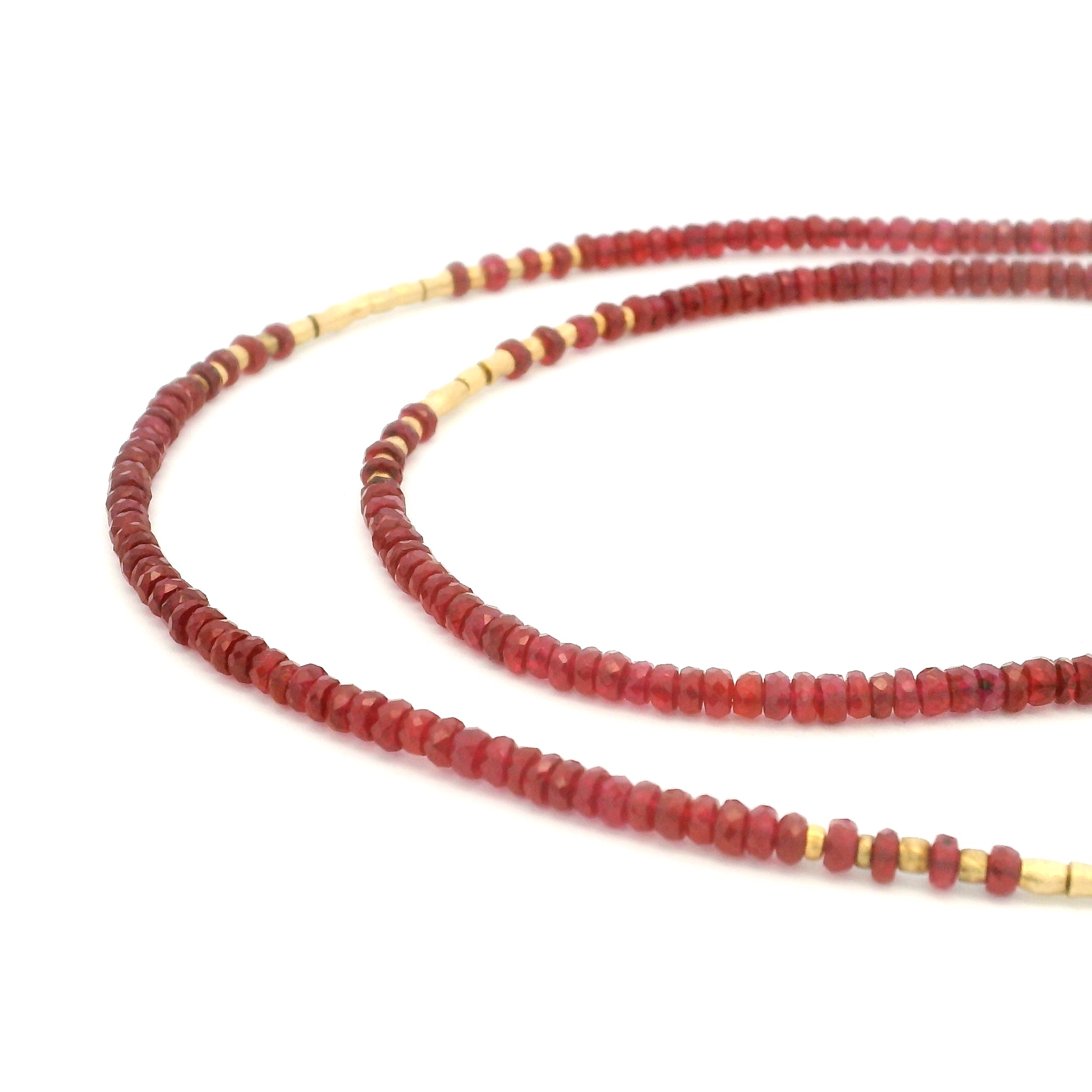 Yellow Gold and Ruby Beaded Strand