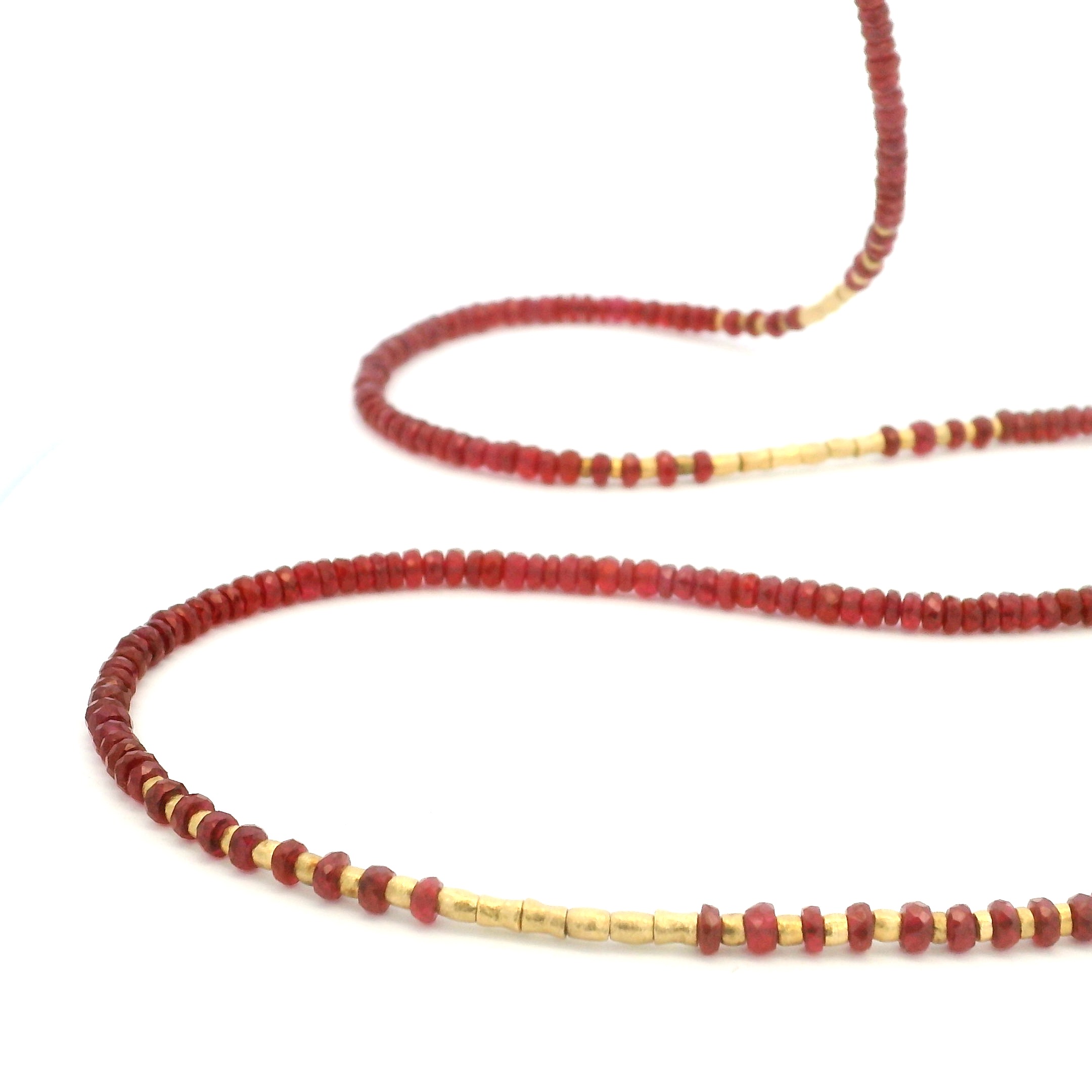 Yellow Gold and Ruby Beaded Strand