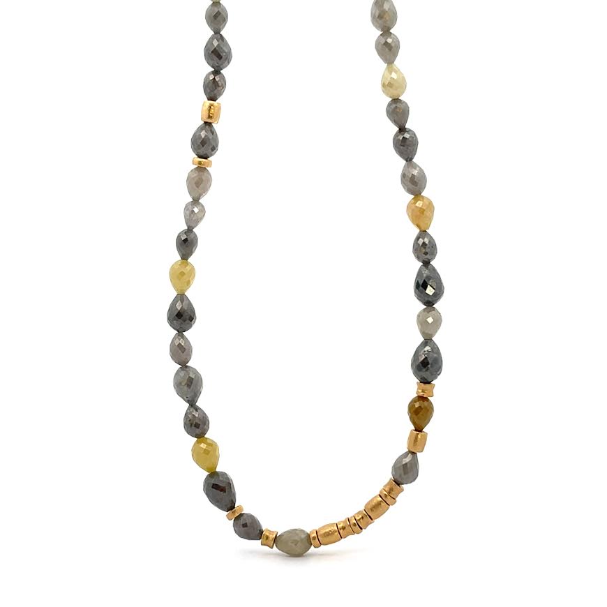 Natural Color Diamond Beaded Necklace