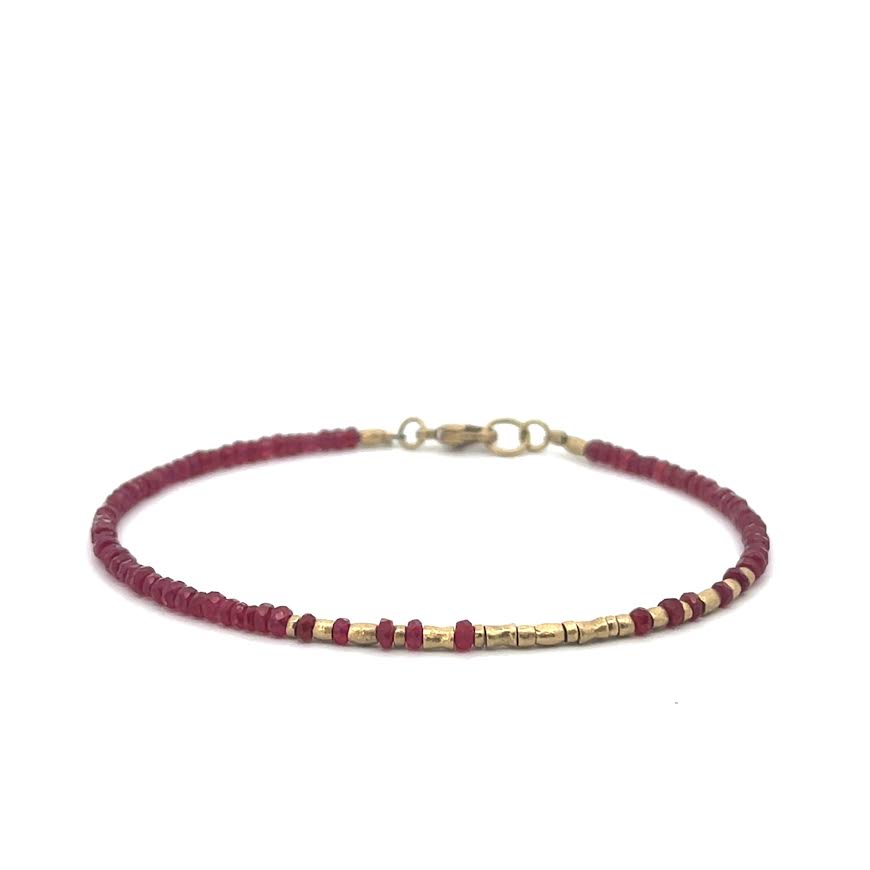 18 karat Yellow Gold and Ruby Wrap Bracelet