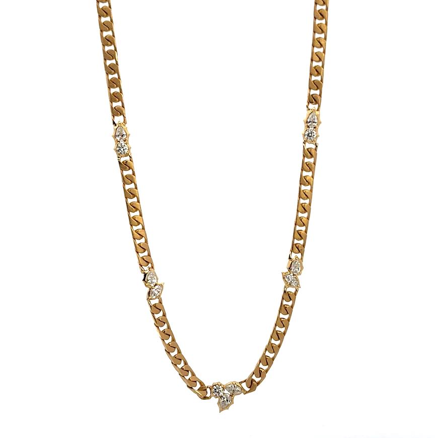 18 karat Yellow Gold and Diamond Posey Necklace