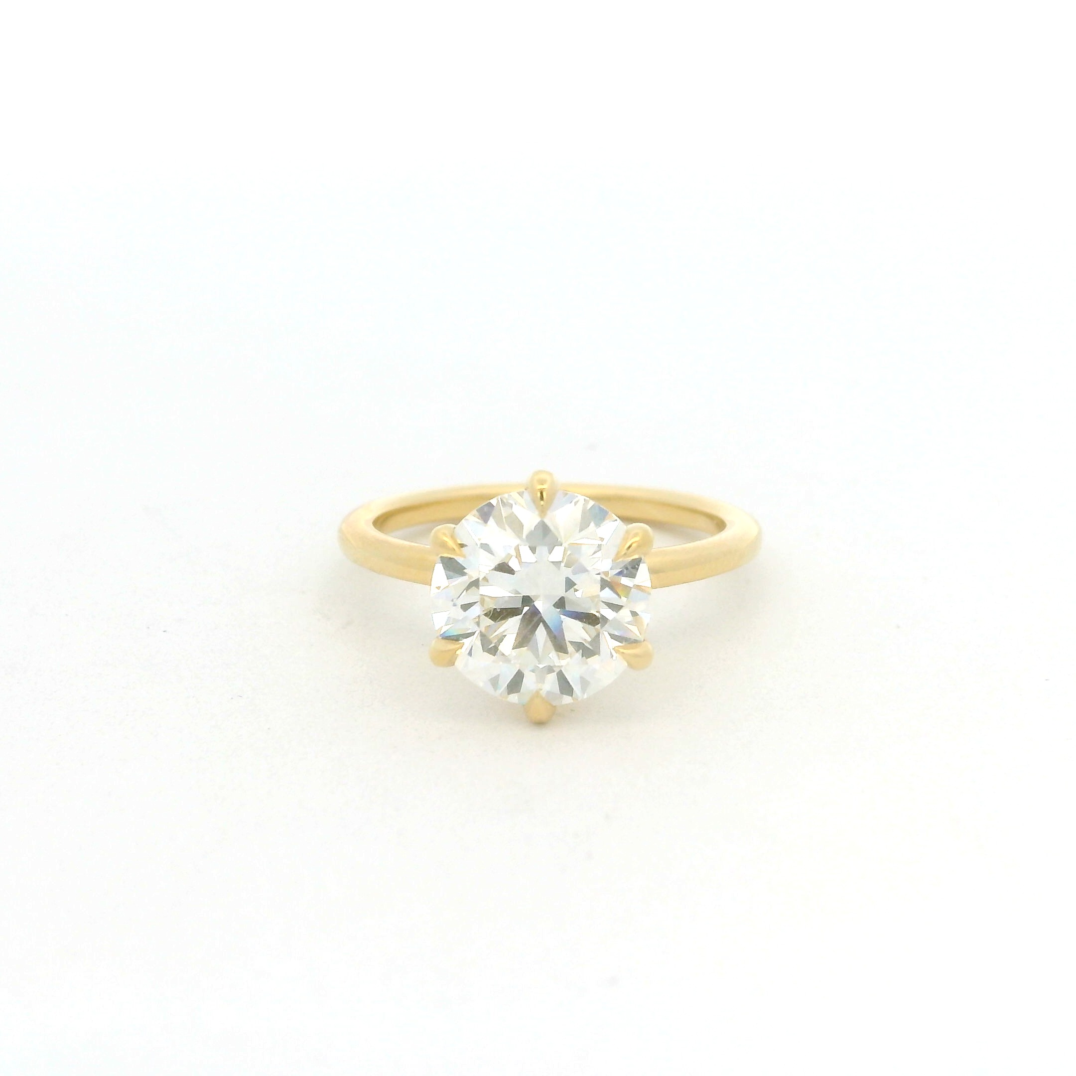 Yellow Gold 3.01 Carat 6 Prong Diamond Solitaire