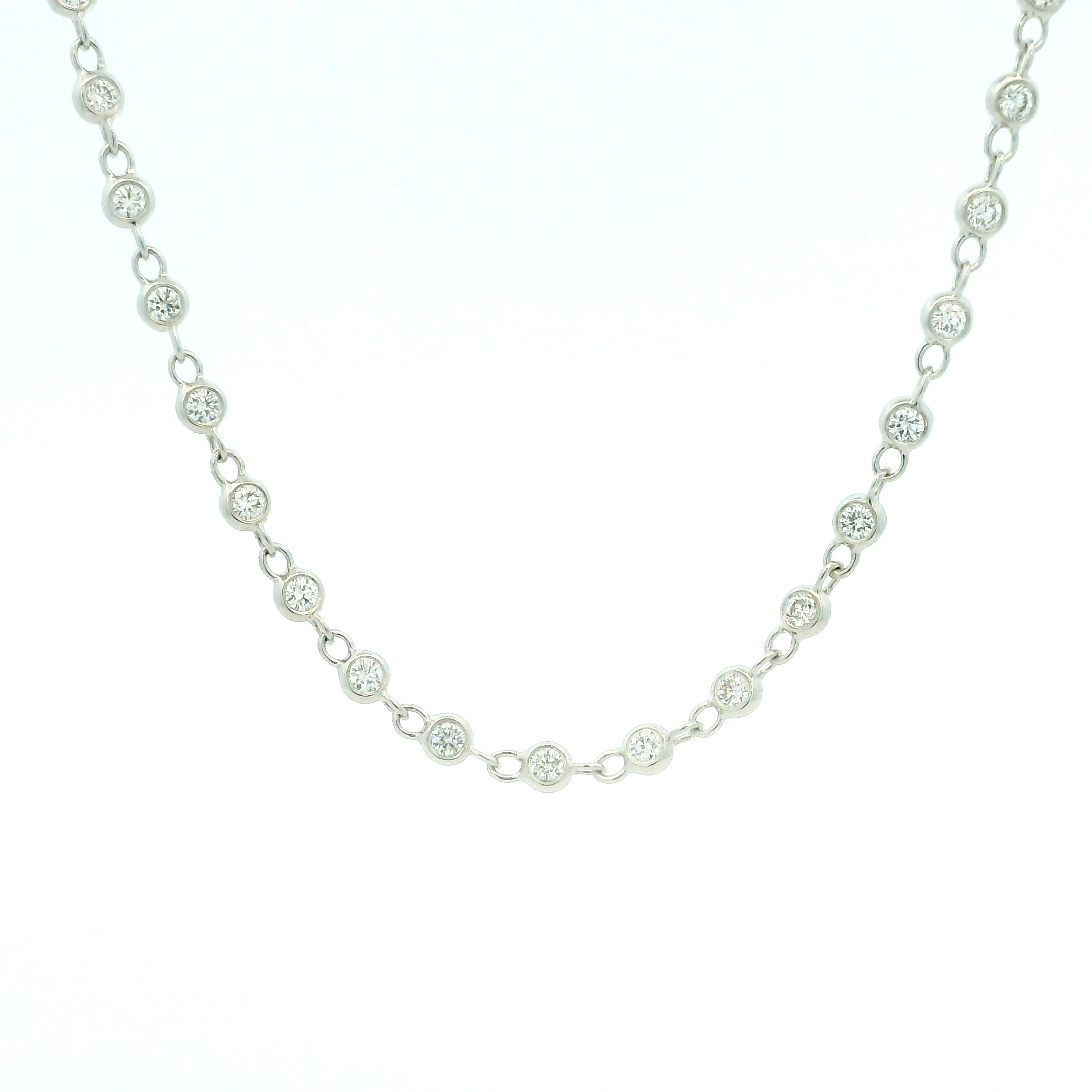 White Gold Diamond Bezel Necklace