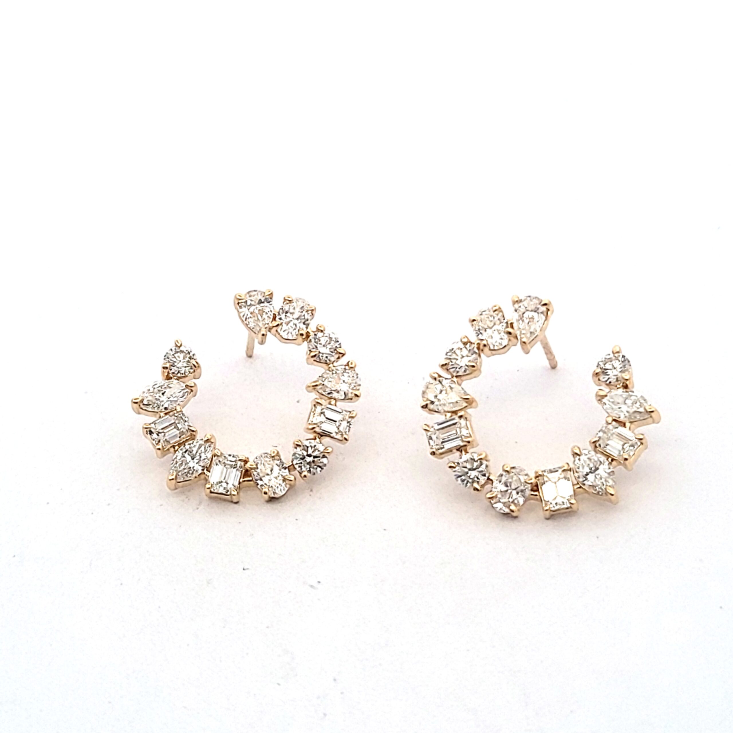 Circular Multi-Diamond Earrings