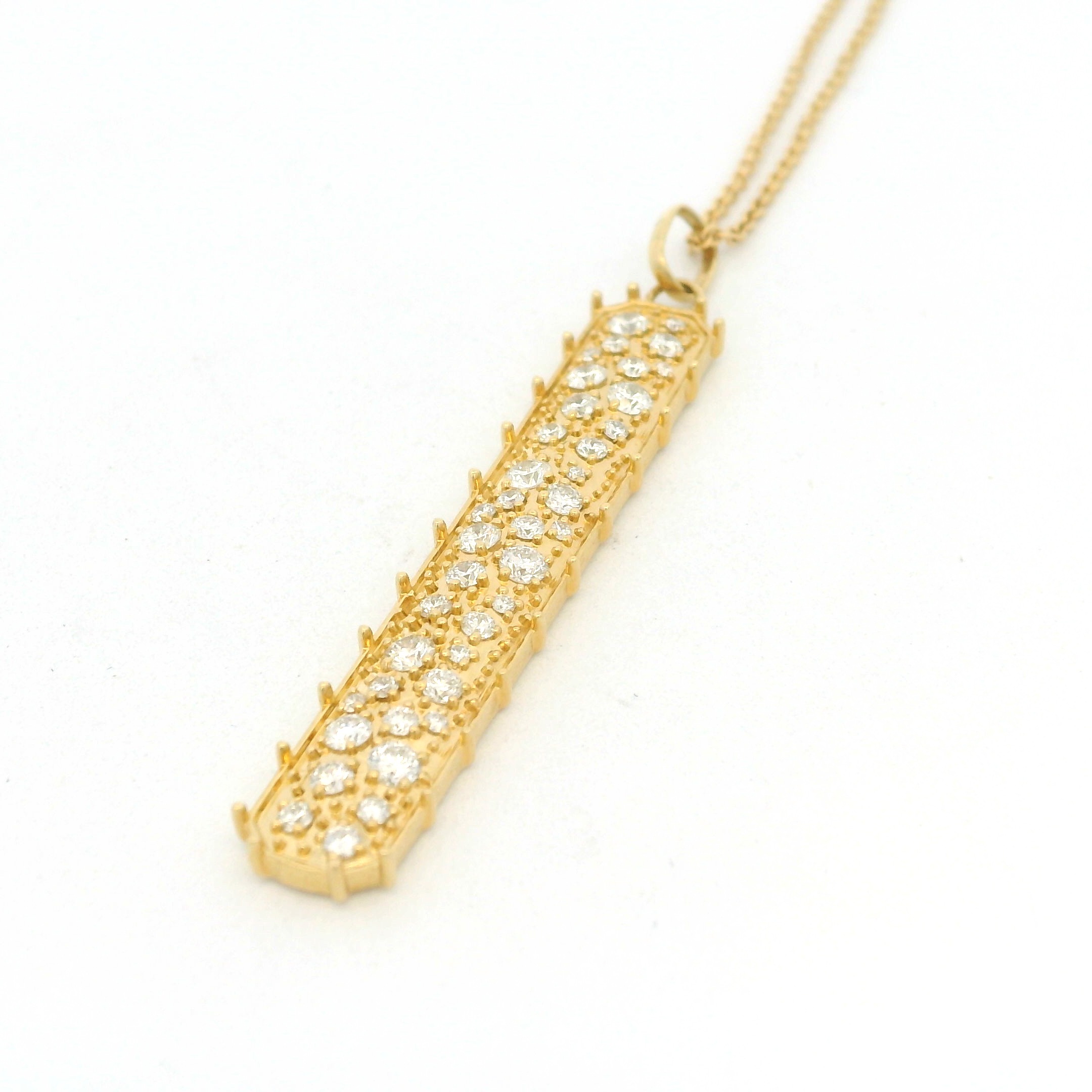 Yellow Gold and Diamond Long Confetti Tag