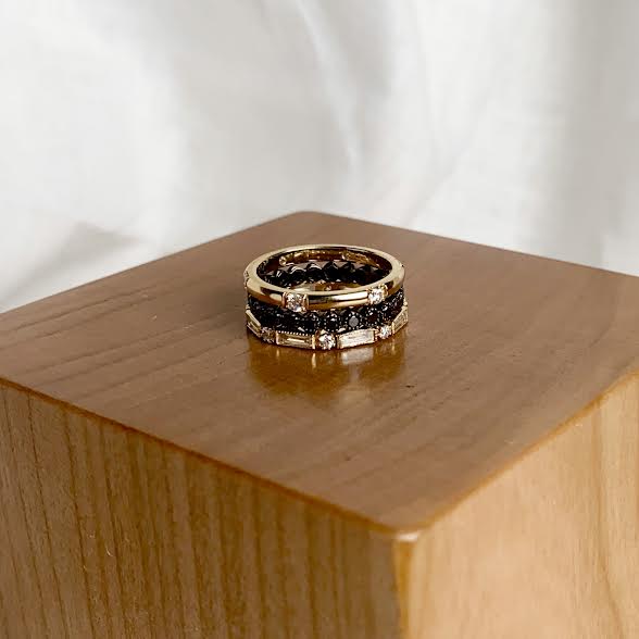 Yellow Gold and Diamond Stacking Ring